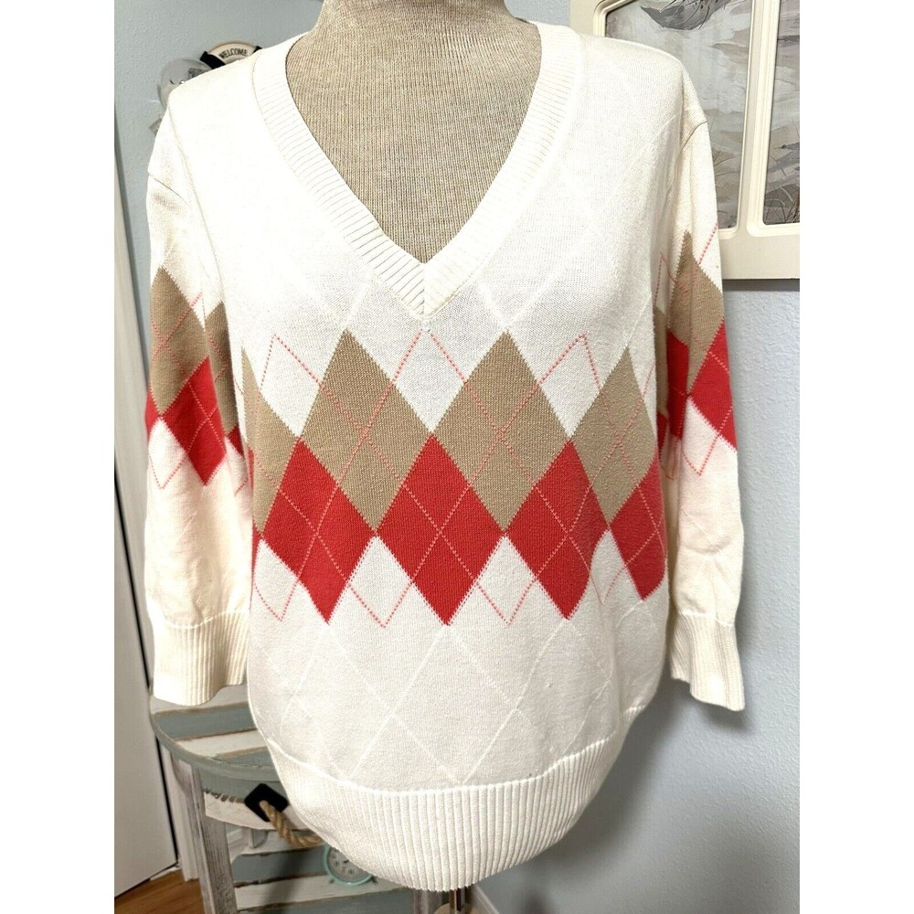 Womens Sport Haley Golf Sweater Sz LARGE Pullover 3/4 Length Sleeves